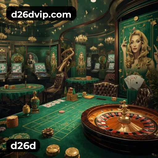 d26d App home screen with mobile slots and casino categories